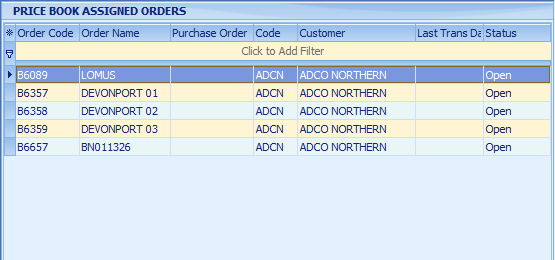 3. Price Book Assigned Orders